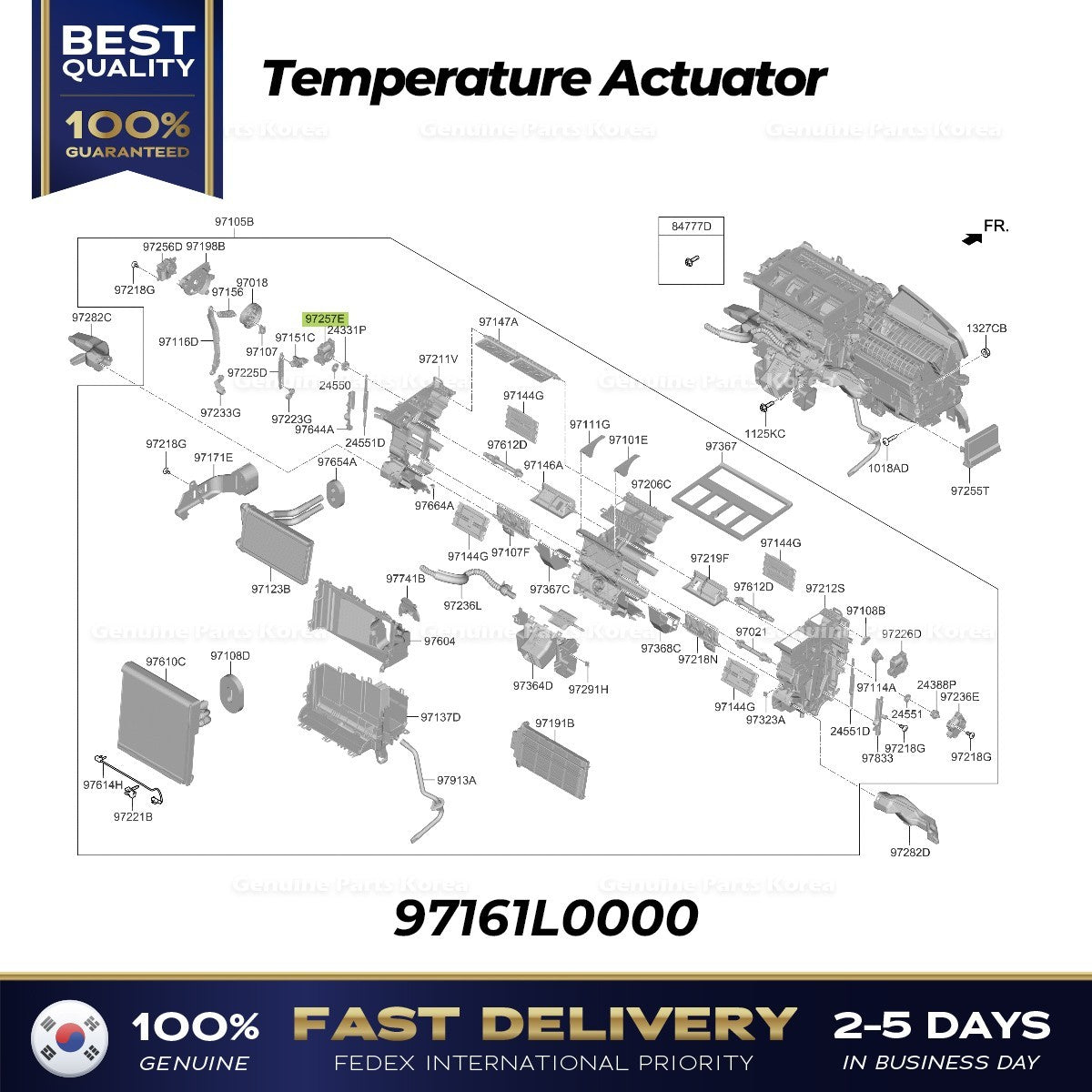 Genuine Temperature Actuator 97161L0000 for Hyundai Sonata