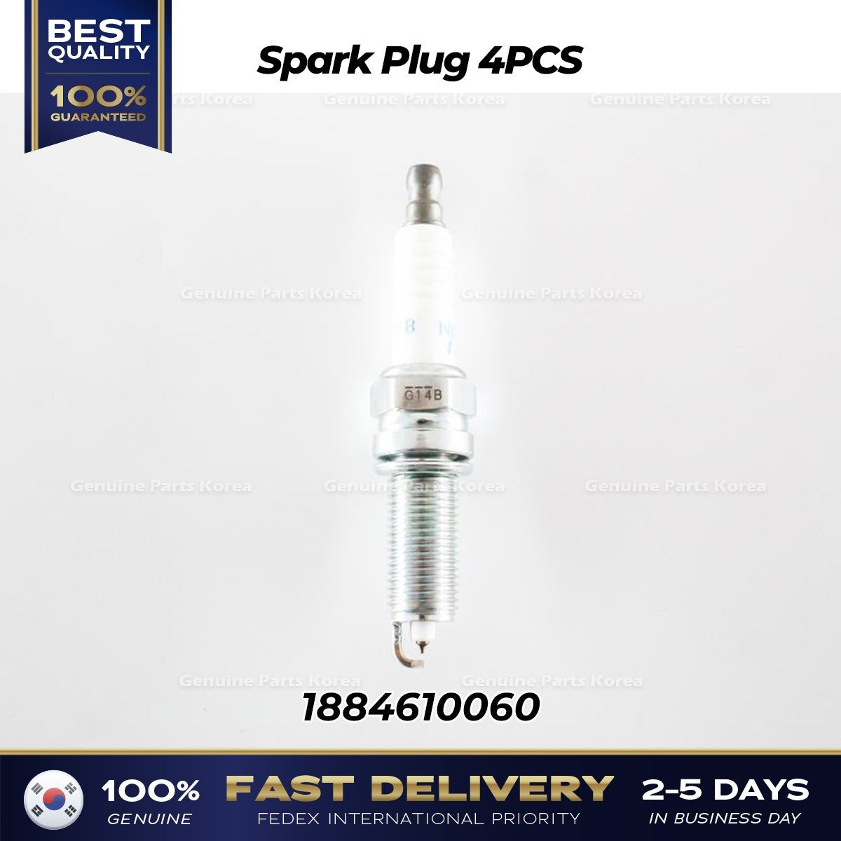 Genuine Spark Plug 4PCS 1884610060 for Hyundai Accent Veloster Kia Rio