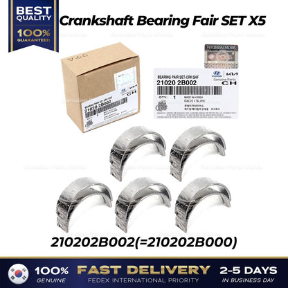 Genuine Crankshaft Bearing Fair SET 5PCS 210202B002 for Hyundai Kia