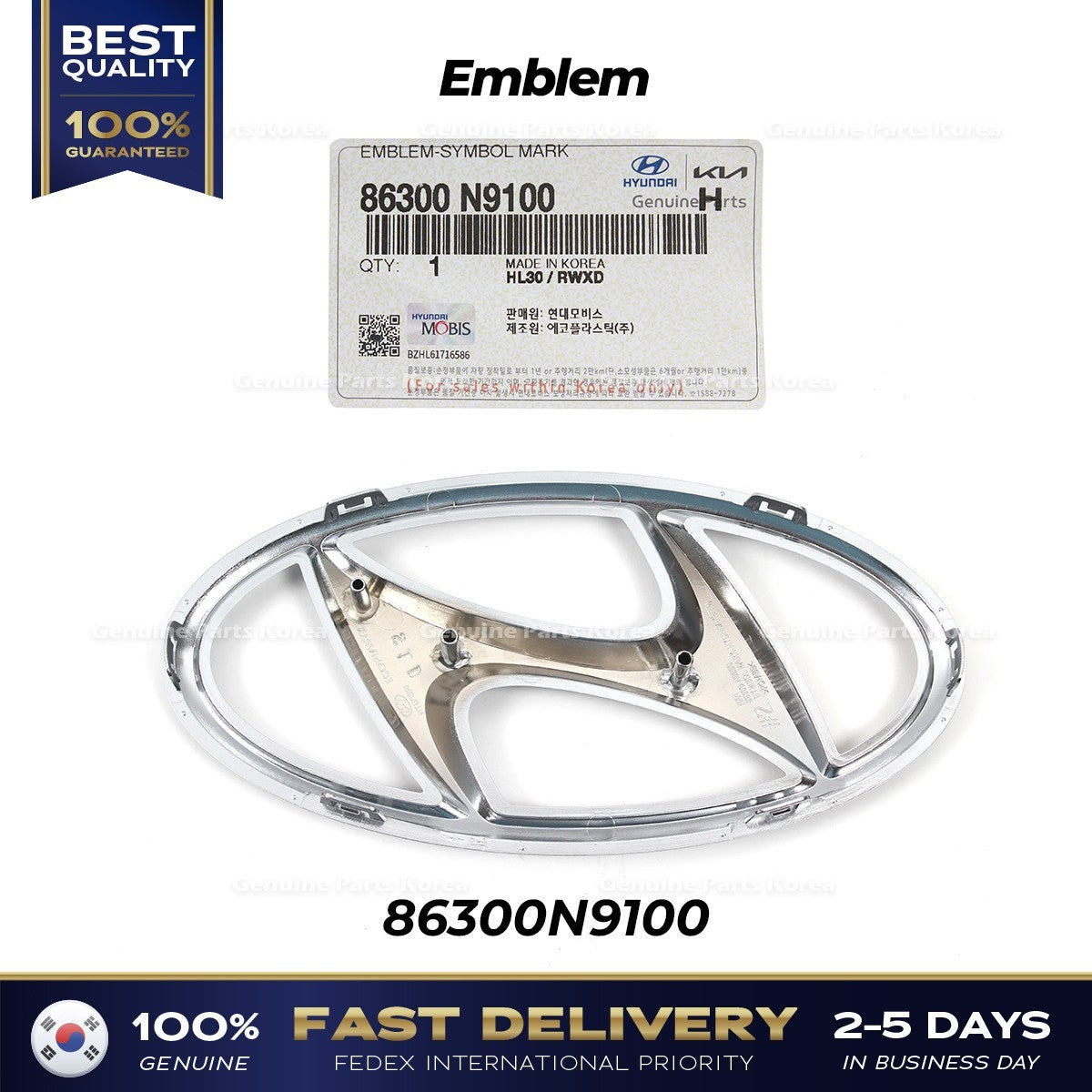 Genuine Emblem 86300N9100 for Hyundai Tucson