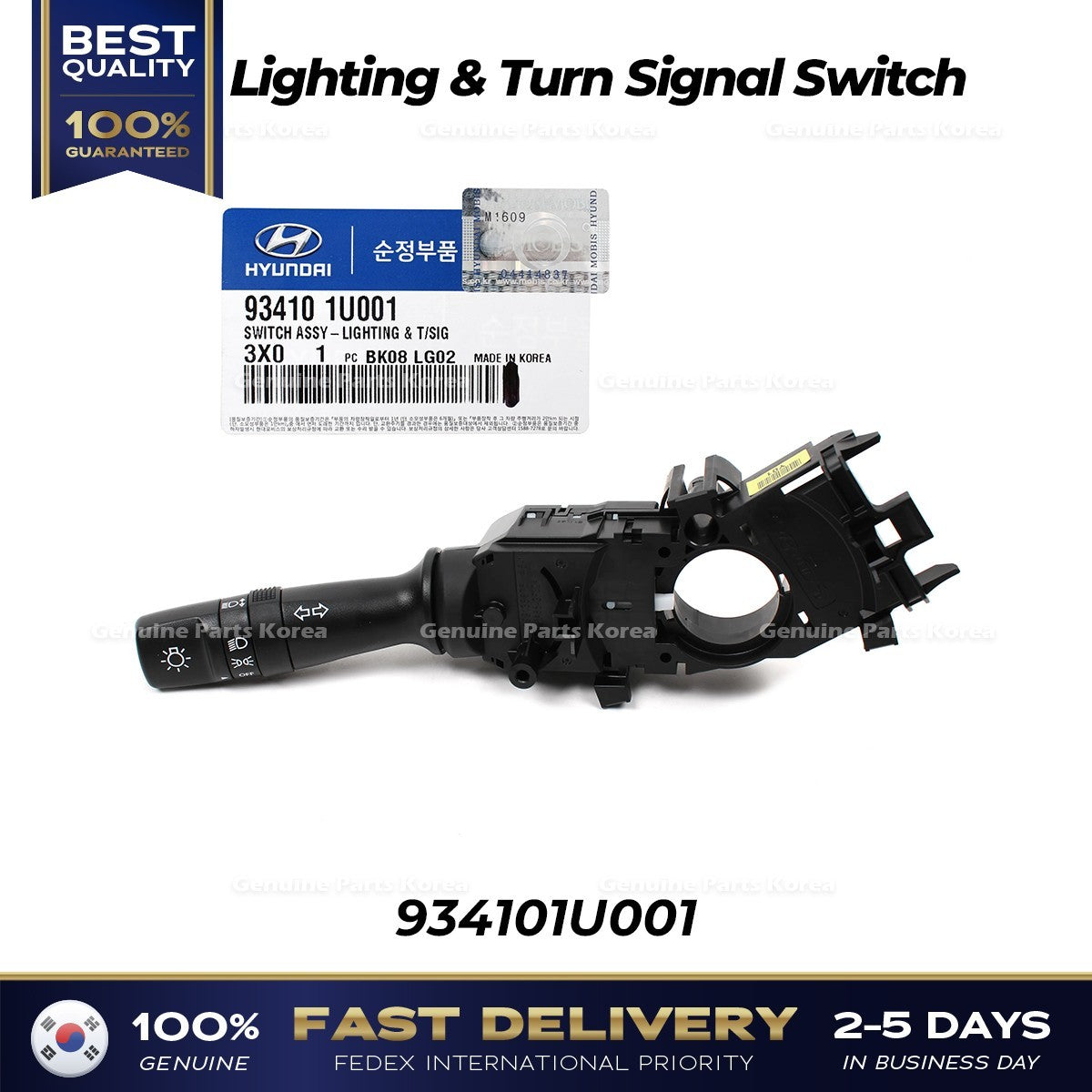 Genuine Lighting & Turn Signal Switch 934101U001 for Hyundai Elantra Kia Forte