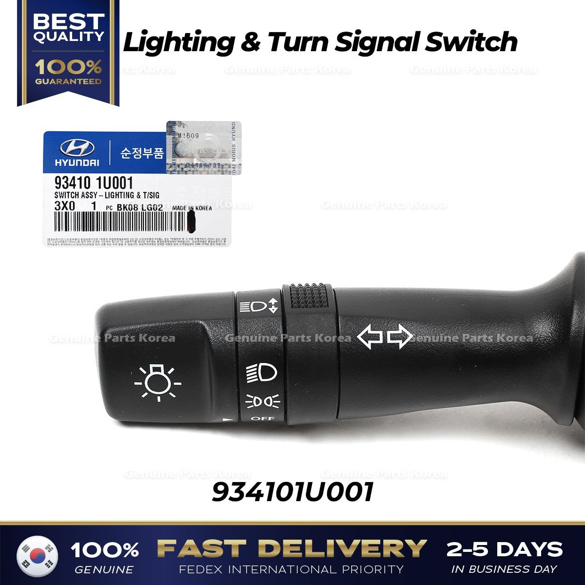 Genuine Lighting & Turn Signal Switch 934101U001 for Hyundai Elantra Kia Forte