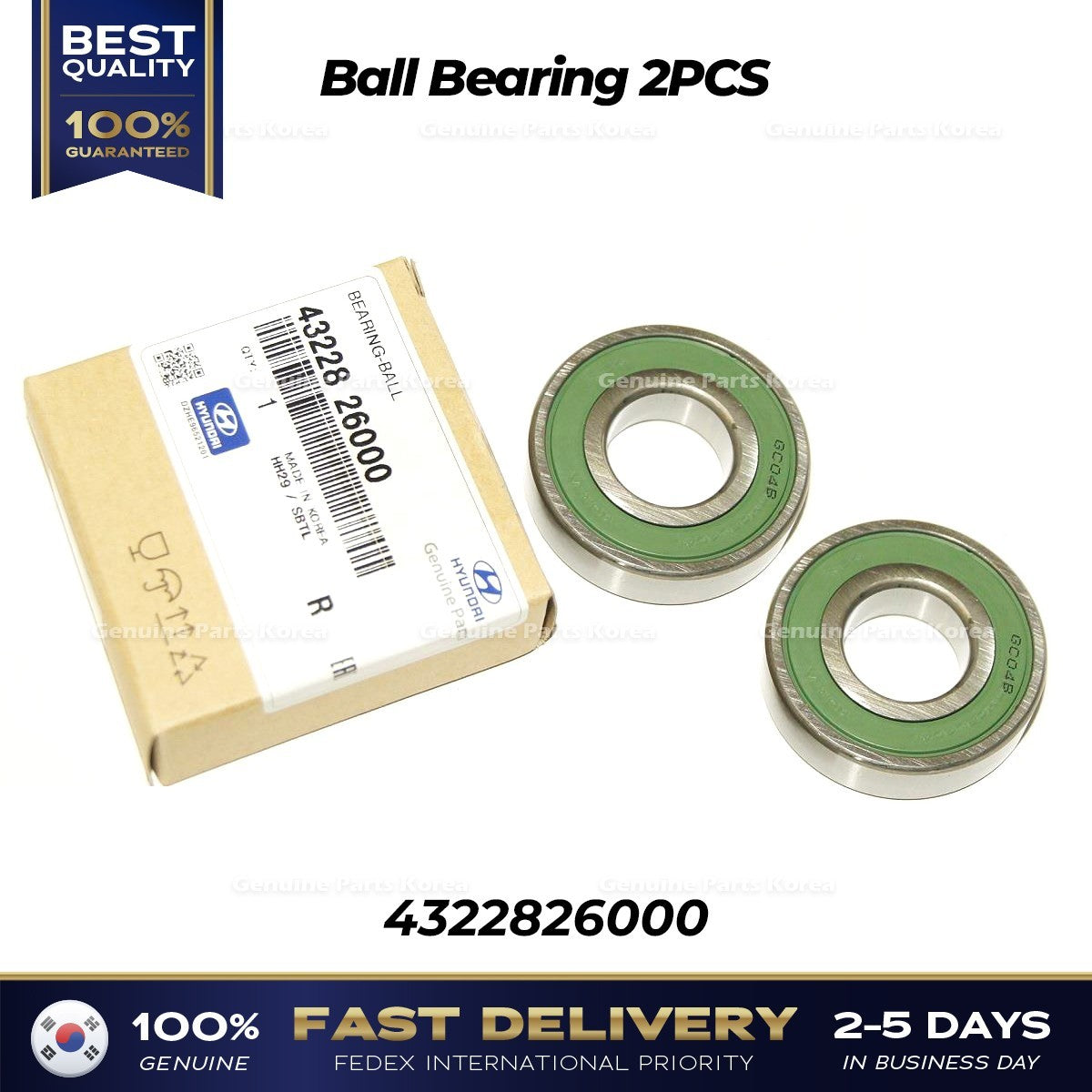 Genuine Ball Bearing 2PCS 4322826000 for Hyundai Accent Kia Rio