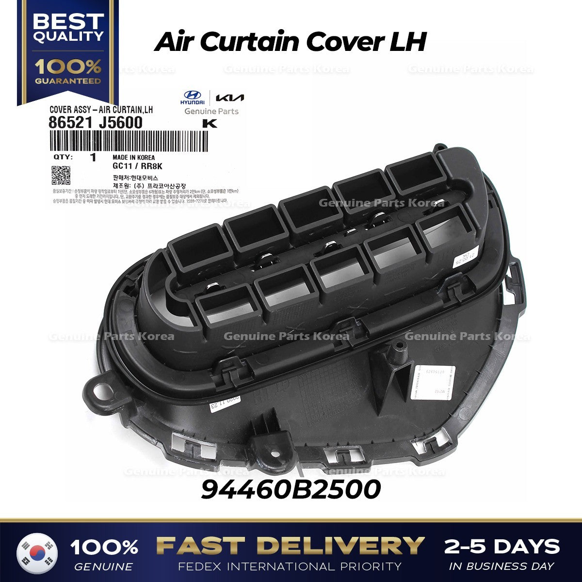 Genuine Air Curtain Cover LH 86521J5600 for Kia Stinger