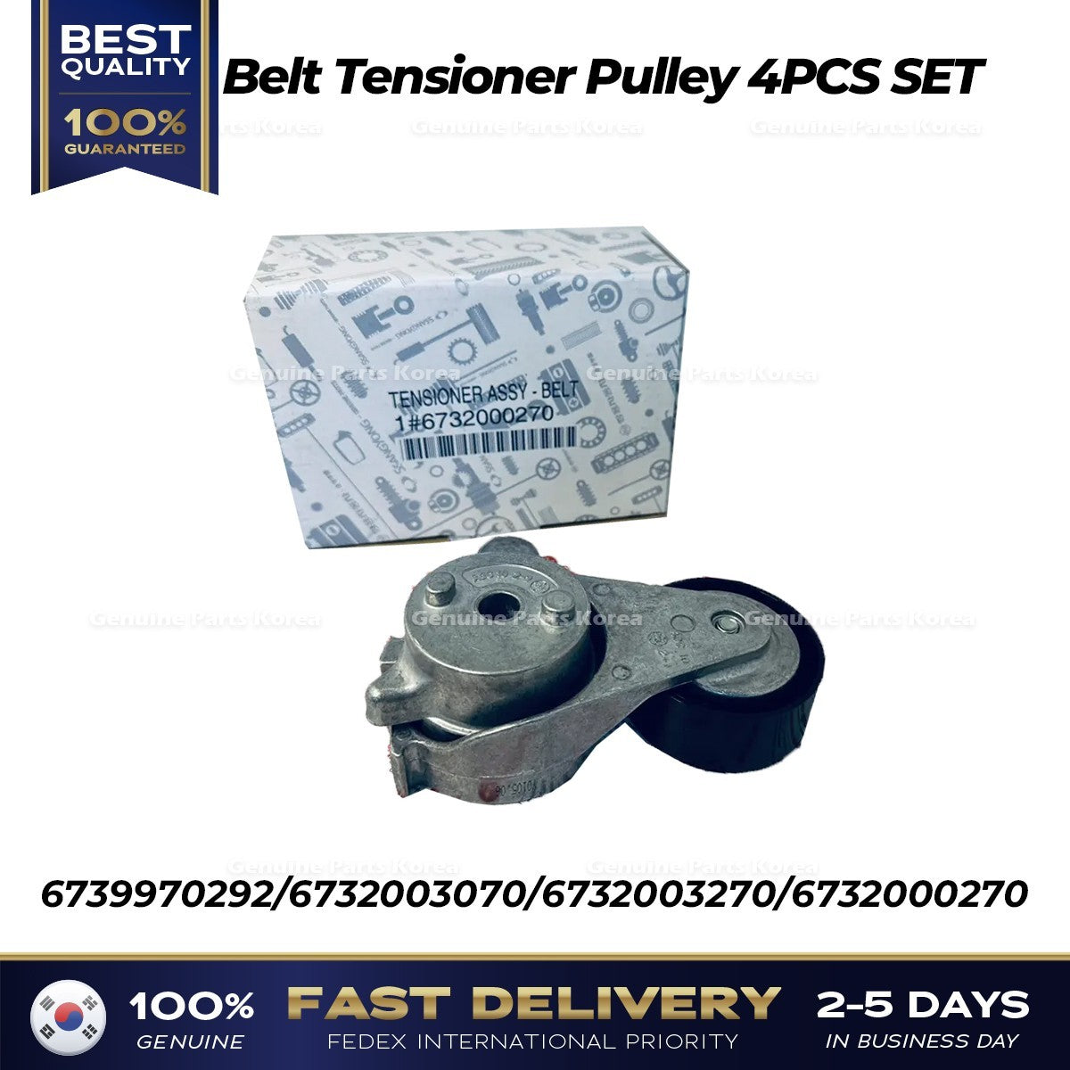 Genuine Belt Tensioner Pulley 4PCS SET for Ssangyong Tivoli