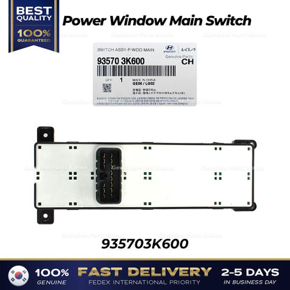 Genuine Power Window Main Switch 935703K600 for Hyundai Sonata