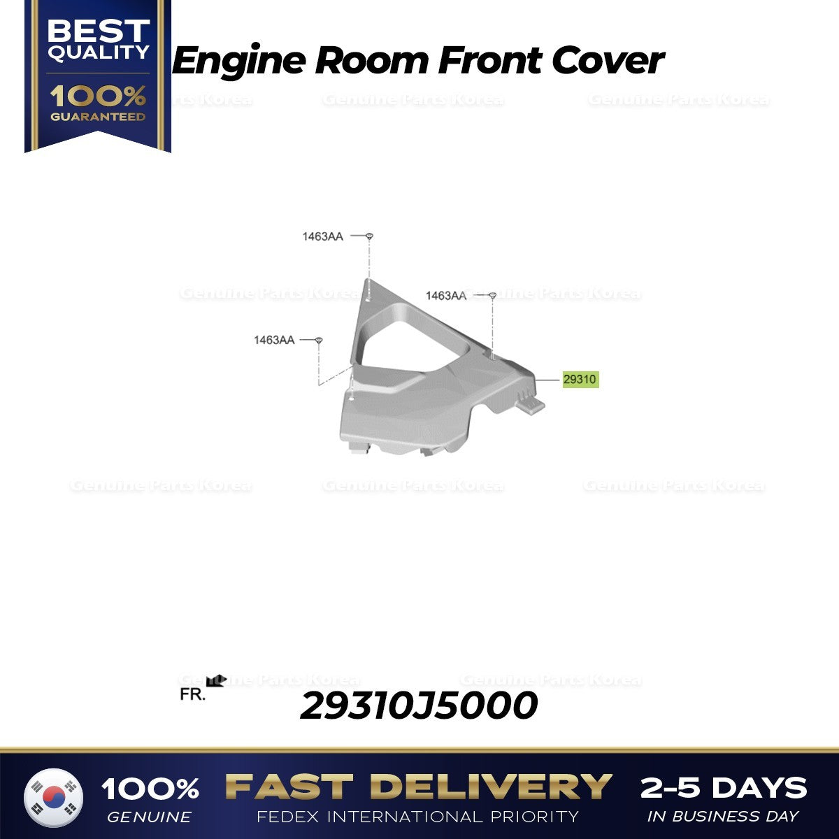 Genuine Engine Room Front Cover 29310J5000 for Kia Stinger