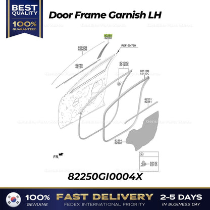 Genuine Door Frame Garnish LH 82250GI0004X for Hyundai Ioniq 5