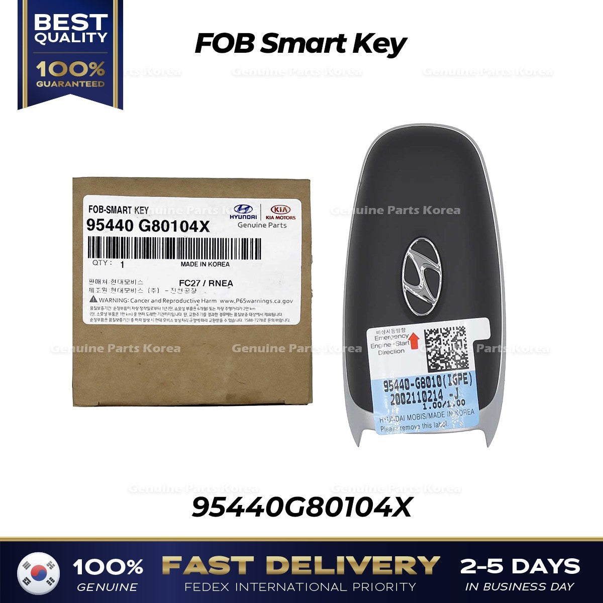 Genuine FOB Smart Key 95440G80104X for Hyundai Grandeur