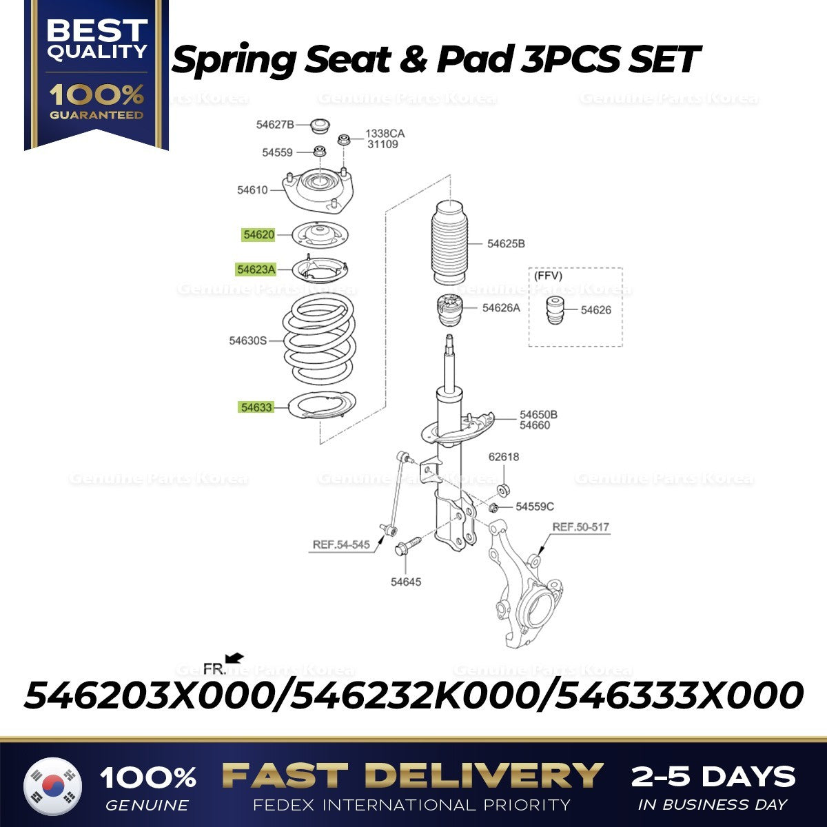 Genuine Spring Seat & Pad 3PCS SET for Hyundai Elantra