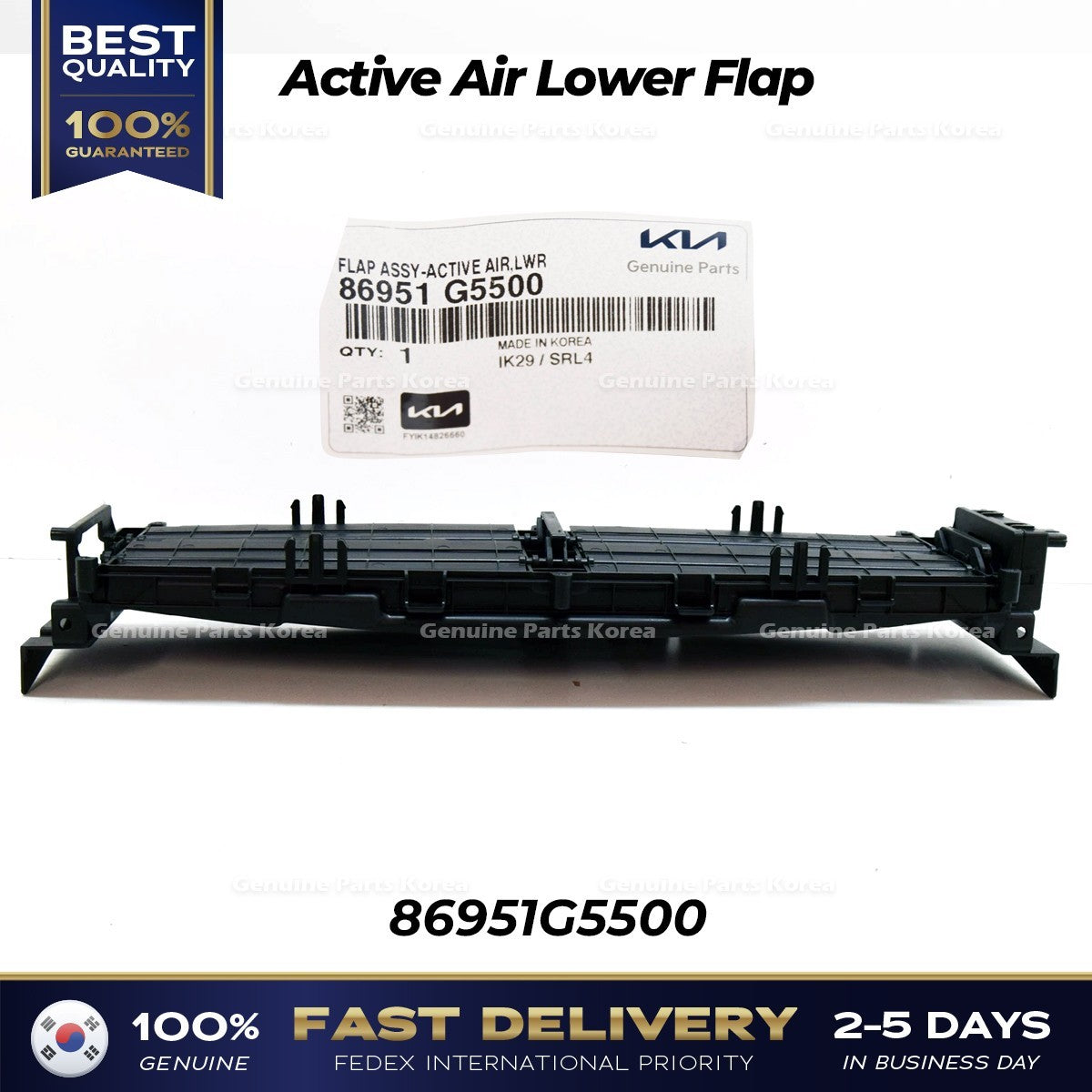 Genuine Active Air Lower Flap 86951G5500 for Kia Niro Hybrid