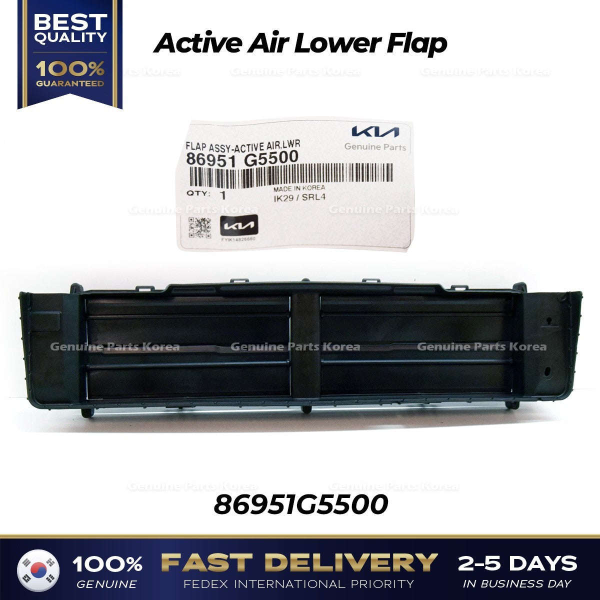Genuine Active Air Lower Flap 86951G5500 for Kia Niro Hybrid