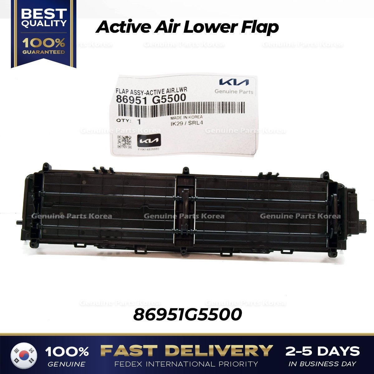 Genuine Active Air Lower Flap 86951G5500 for Kia Niro Hybrid