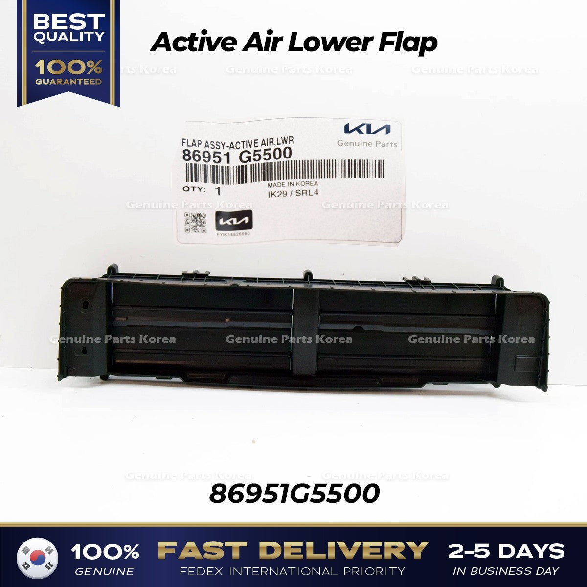 Genuine Active Air Lower Flap 86951G5500 for Kia Niro Hybrid
