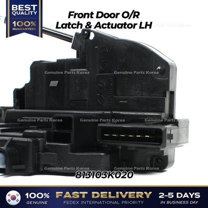 Genuine Front Door O/R Latch & Actuator LH 813103K020 for Hyundai Sonata
