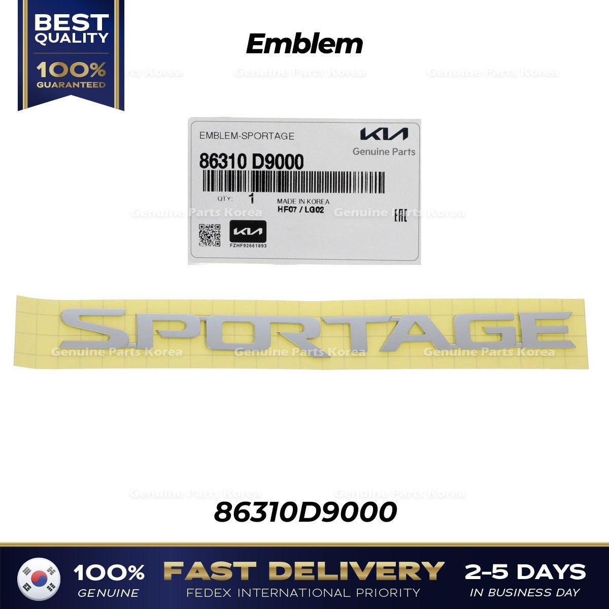 Genuine Emblem 86310D9000 for Kia Sportage
