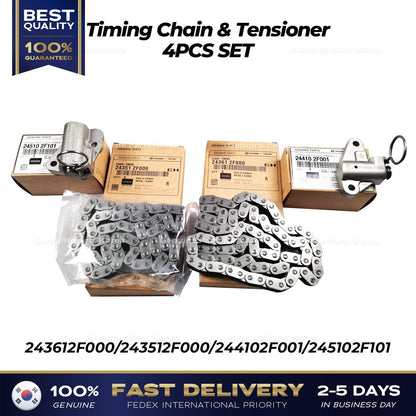 Genuine Timing Chain & Tensioner 4PCS SET for Hyundai Tucson Kia Sorento