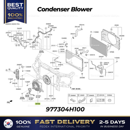 Genuine Condenser Blower 977304H100 for Hyundai H1 Grand Starex