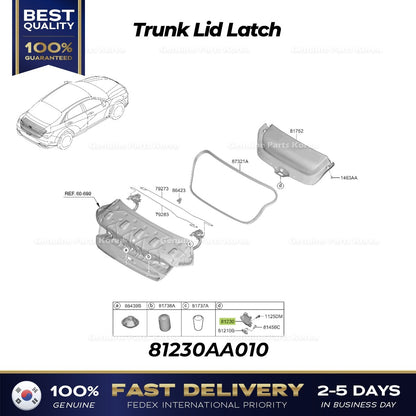 Genuine Trunk Lid Latch 81230AA010 for Hyundai Elantra