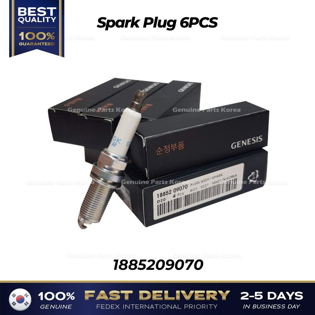 Genuine Spark Plug 6PCS 1885209070 for  Hyundai Genesis G70 Kia K900
