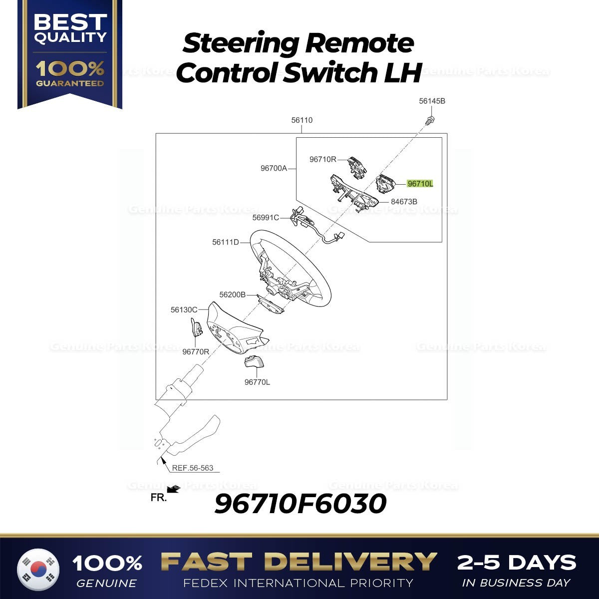 Genuine Steering Remote Control Switch LH 96710F6030 for Kia Cadenza