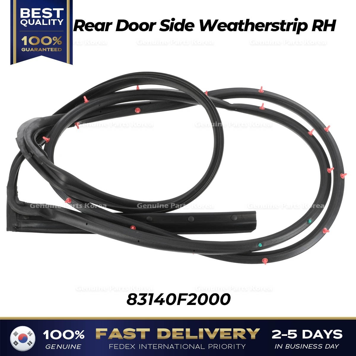 Genuine Rear Door Side Weatherstrip RH 83140F2000 for Hyundai Elantra