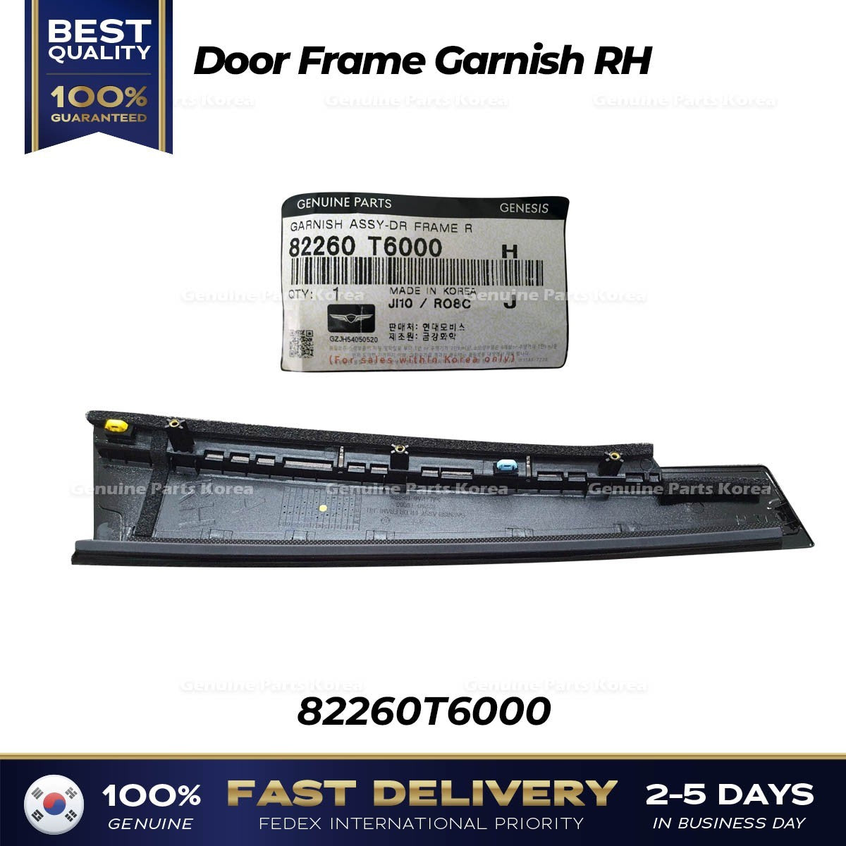 Genuine Door Frame Garnish RH 82260T6000 for Hyundai Genesis GV80