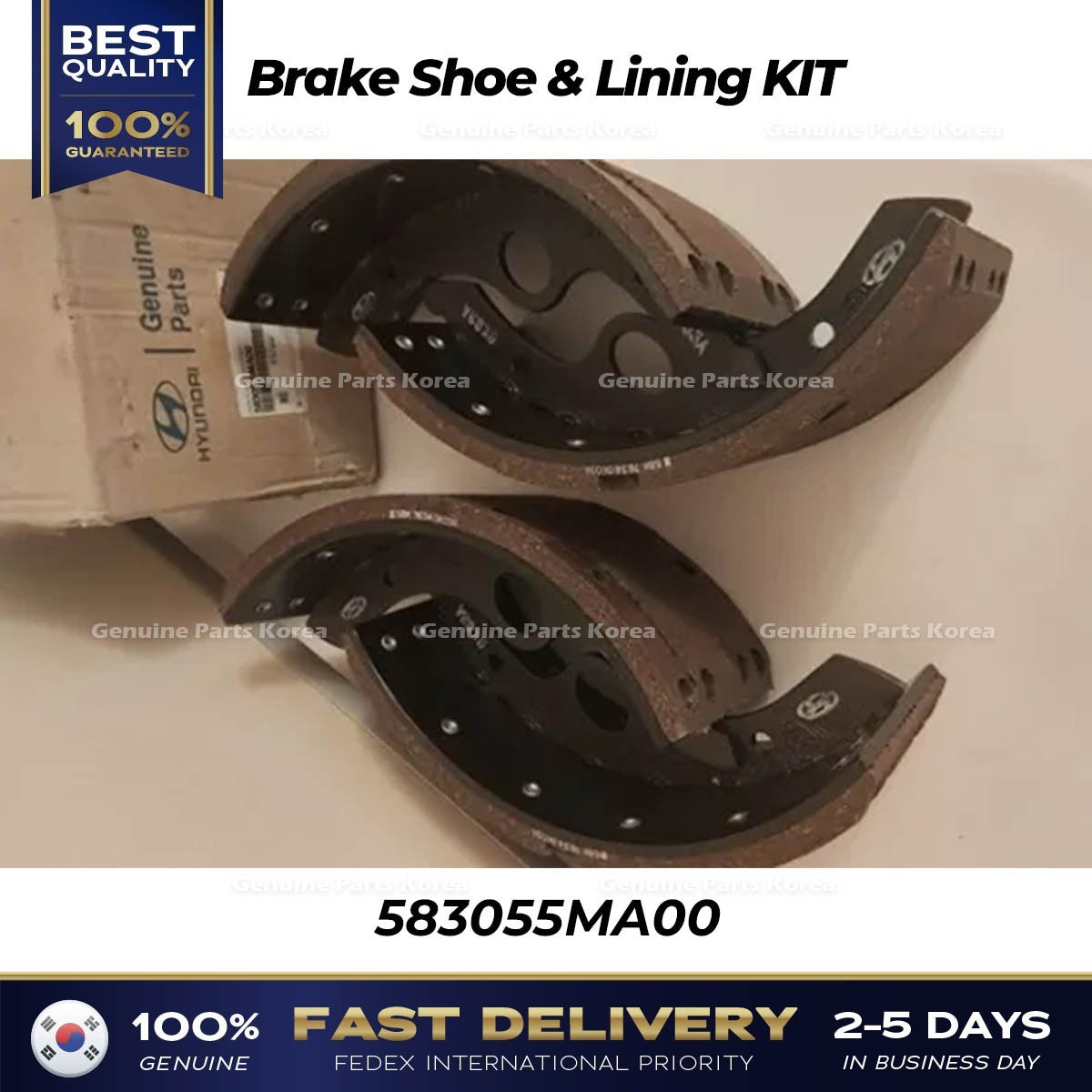 Genuine Brake Shoe & Lining KIT 583055MA00 for Hyundai Mighty