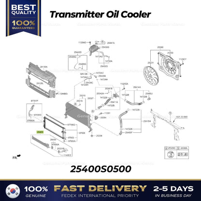 Genuine Transmitter Oil Cooler 25400S0500 for Hyundai Elantra N