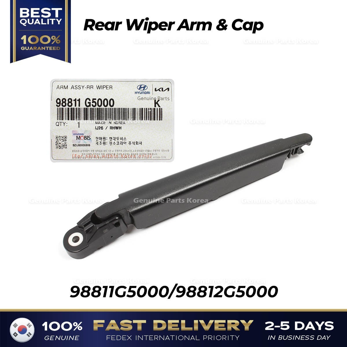 Genuine Rear Wiper Arm & Cap 98811G5000 for Kia Niro