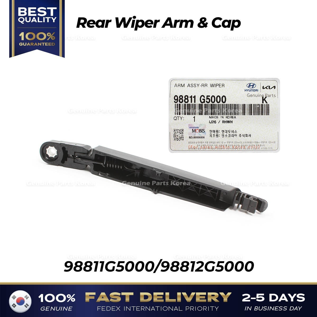 Genuine Rear Wiper Arm & Cap 98811G5000 for Kia Niro