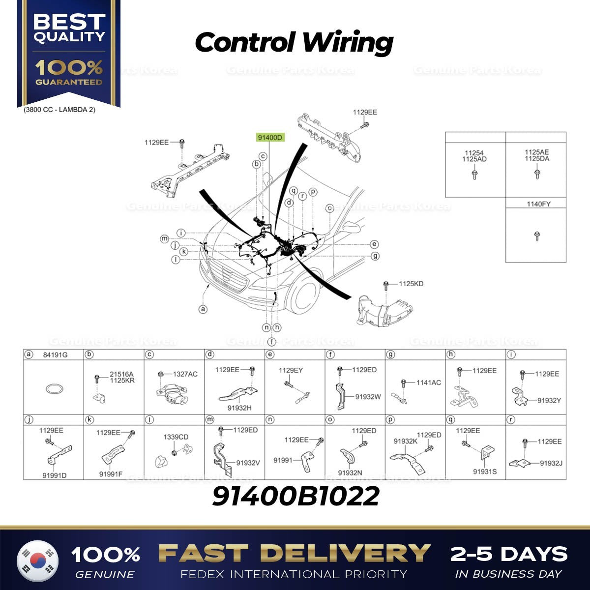 Genuine Control Wiring 91400B1022 for Hyundai Genesis