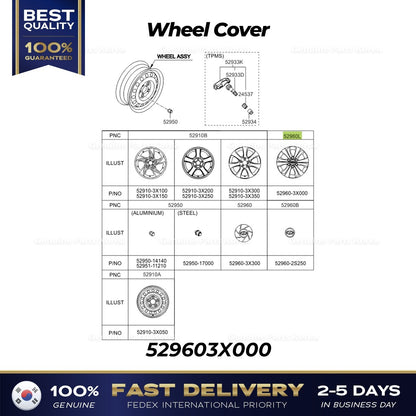Genuine Wheel Cover 529603X000 for Hyundai Elantra