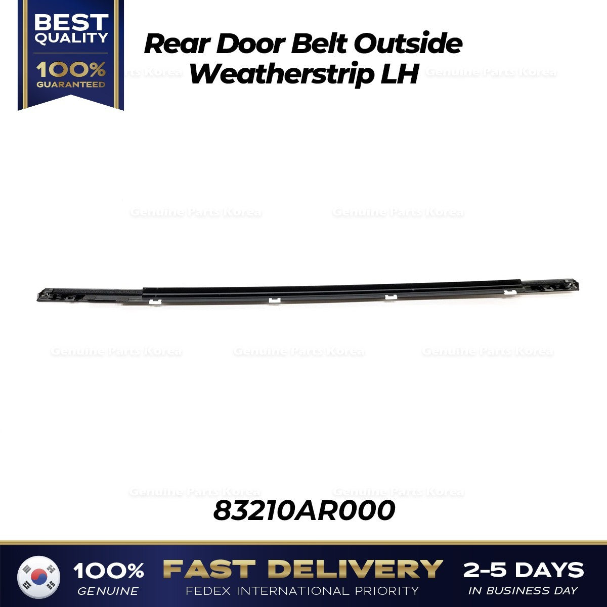 Genuine Rear Door Belt Outside Weatherstrip LH 83210AR000 for Genesis GV70