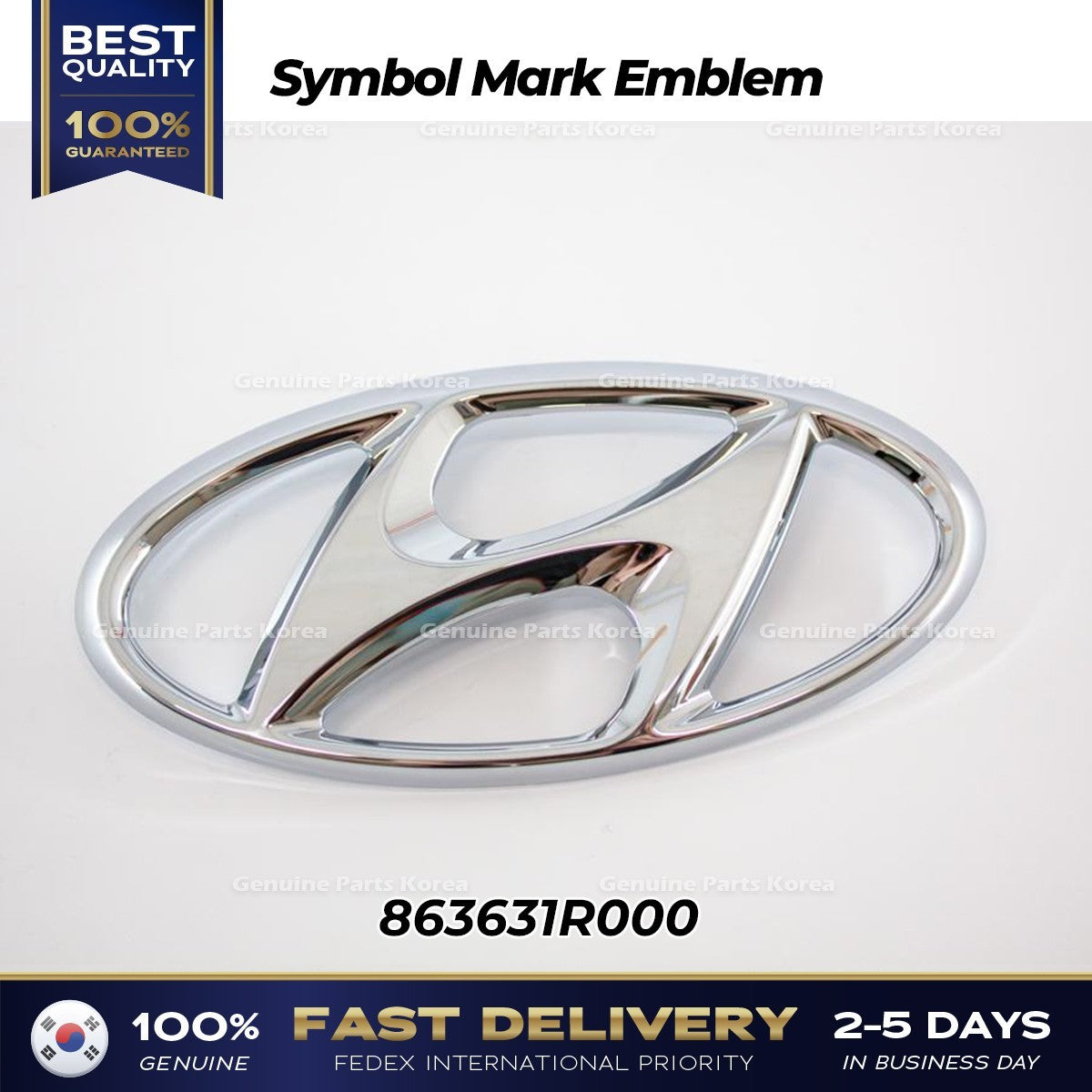 Genuine Symbol Mark Emblem 863631R000 for Hyundai Accent