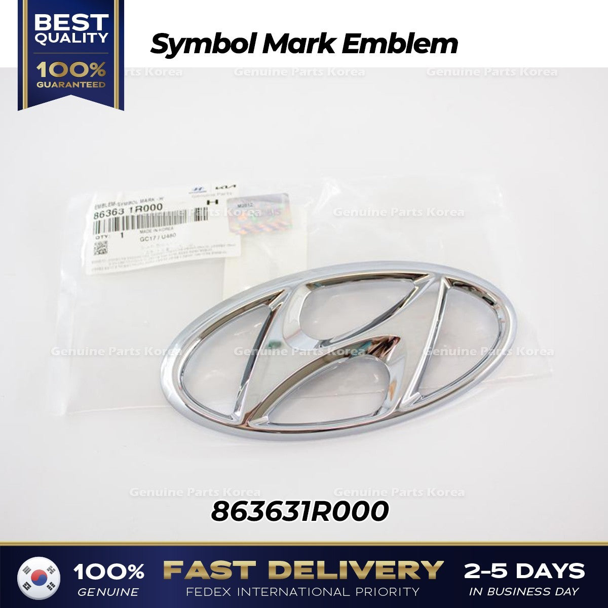 Genuine Symbol Mark Emblem 863631R000 for Hyundai Accent