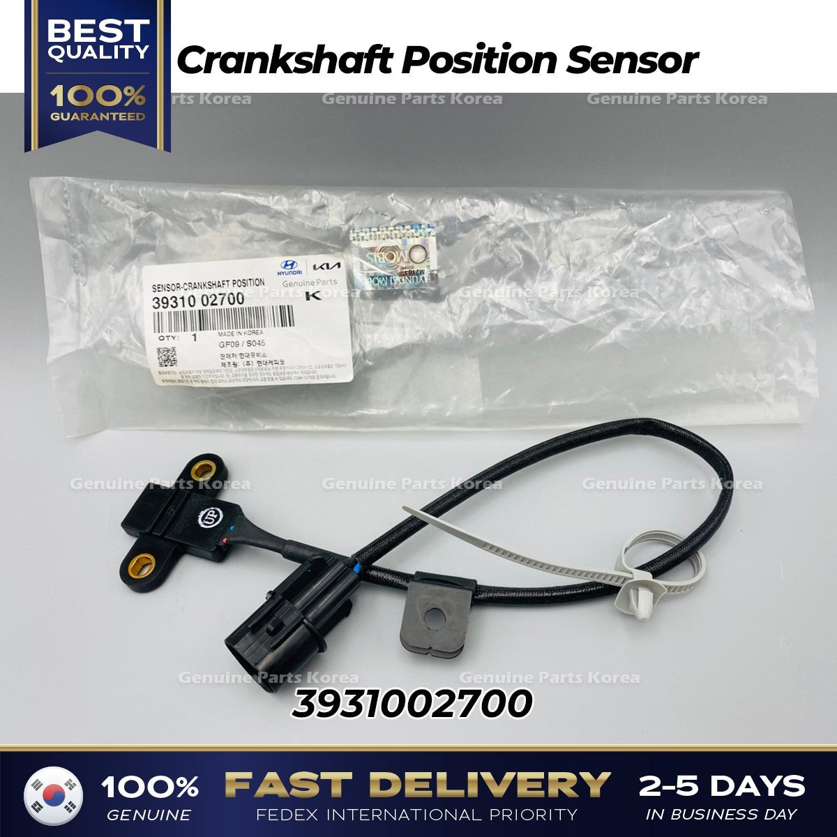 Genuine Crankshaft Position Sensor 3931002700 for Hyundai Atoz Getz