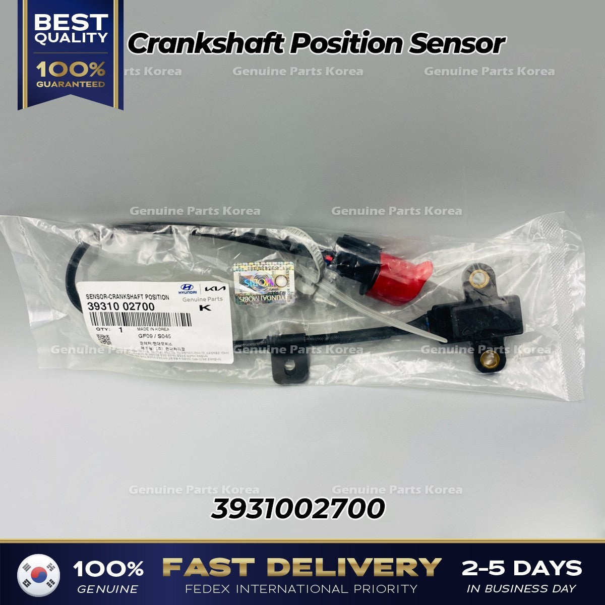 Genuine Crankshaft Position Sensor 3931002700 for Hyundai Atoz Getz