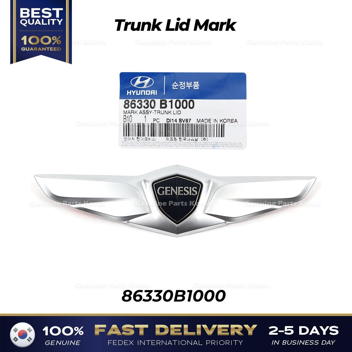 Genuine Trunk Lid Mark 86330B1000 for Hyundai Genesis