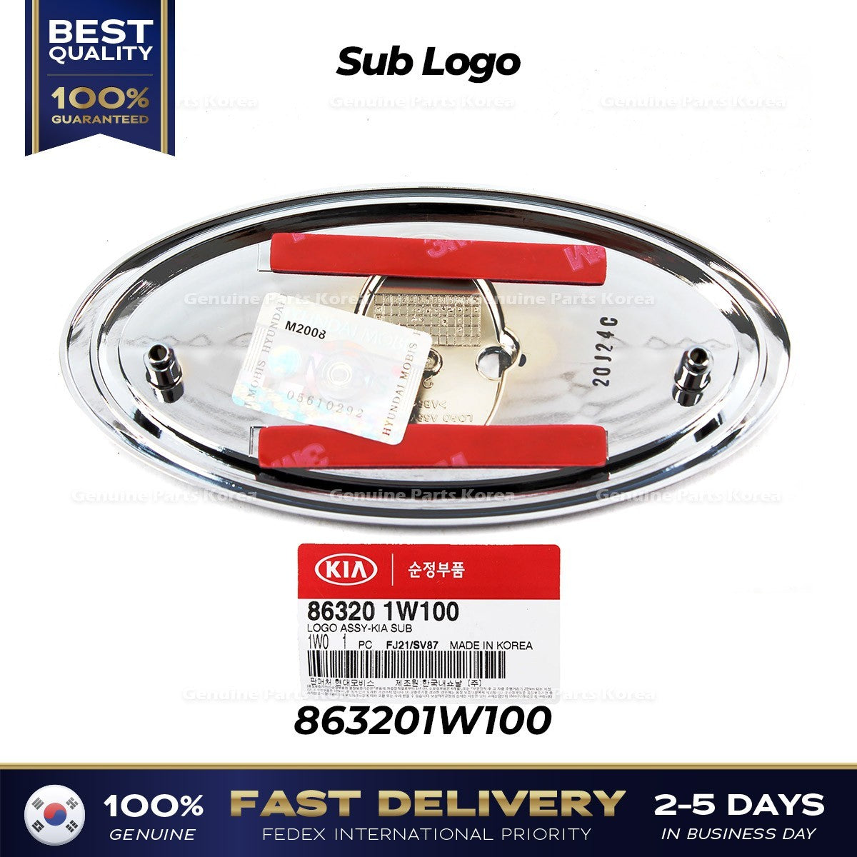 Genuine Sub Logo 863201W100 for Kia Rio