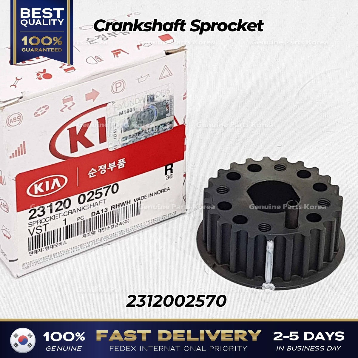Genuine Crankshaft Sprocket 2312002570 for Hyundai Atoz Getz Kia Picanto
