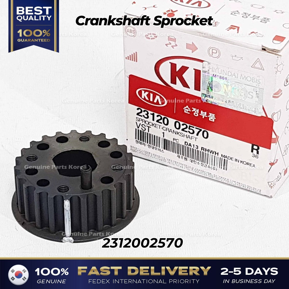 Genuine Crankshaft Sprocket 2312002570 for Hyundai Atoz Getz Kia Picanto