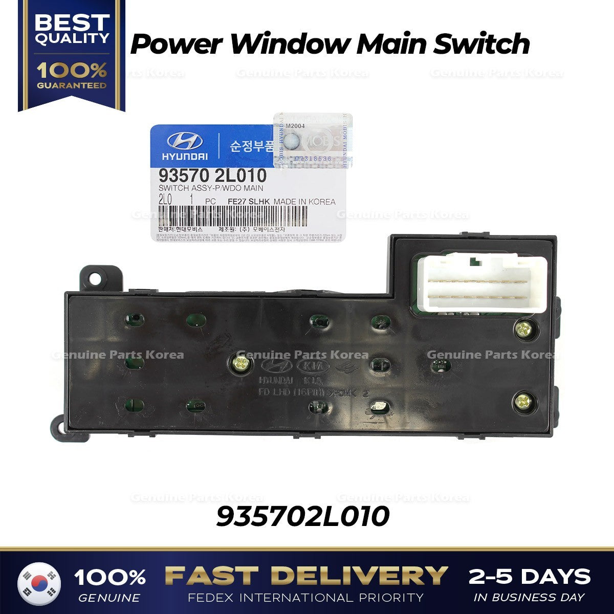 Genuine Power Window Main Switch 935702L010 for Hyundai Elantra