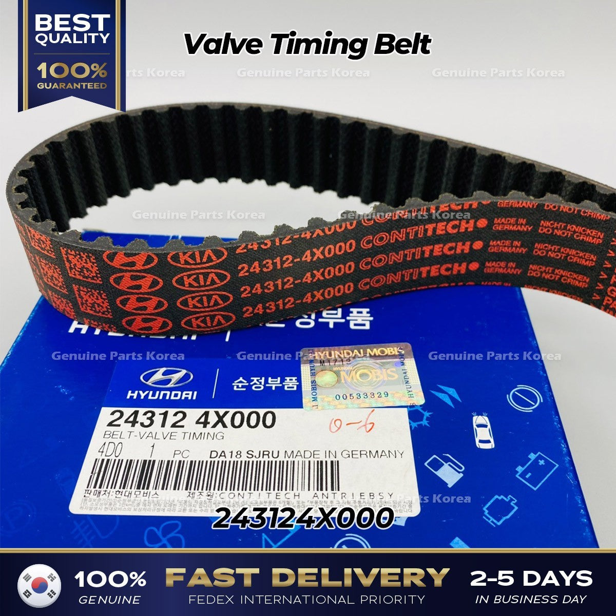 Genuine Valve Timing Belt 243124X000 for Kia Bongo III Sedona