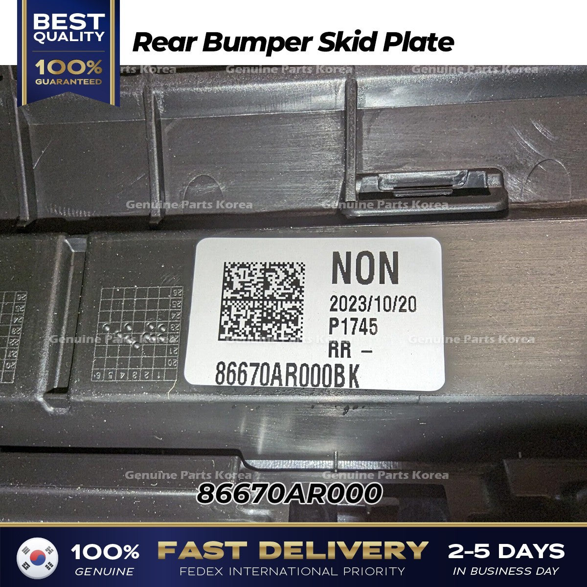 Genuine Rear Bumper Skid Plate 86670AR000 for Hyundai Genesis GV70