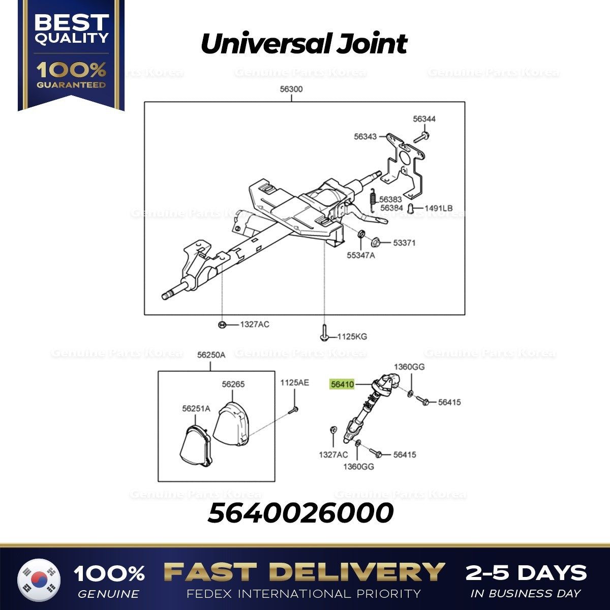 Genuine Universal Joint 5640026000 for Hyundai Santa Fe