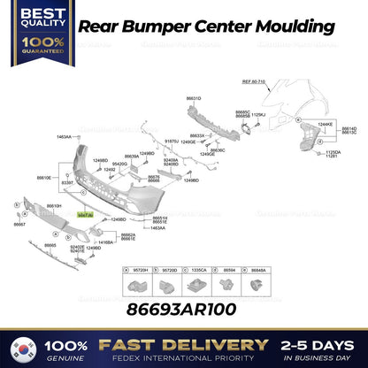 Genuine Rear Bumper Center Moulding 86693AR100 for Hyundai Genesis GV70