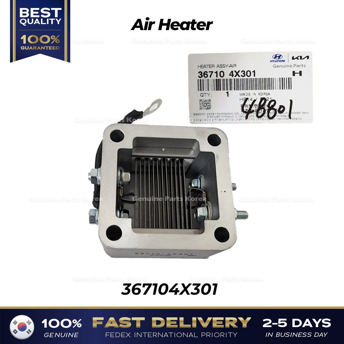Genuine Air Heater 367104X301 for Hyundai Terracan