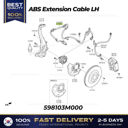 Genuine ABS Extension Cable LH 598103M000 for Hyundai Equus Kia K900