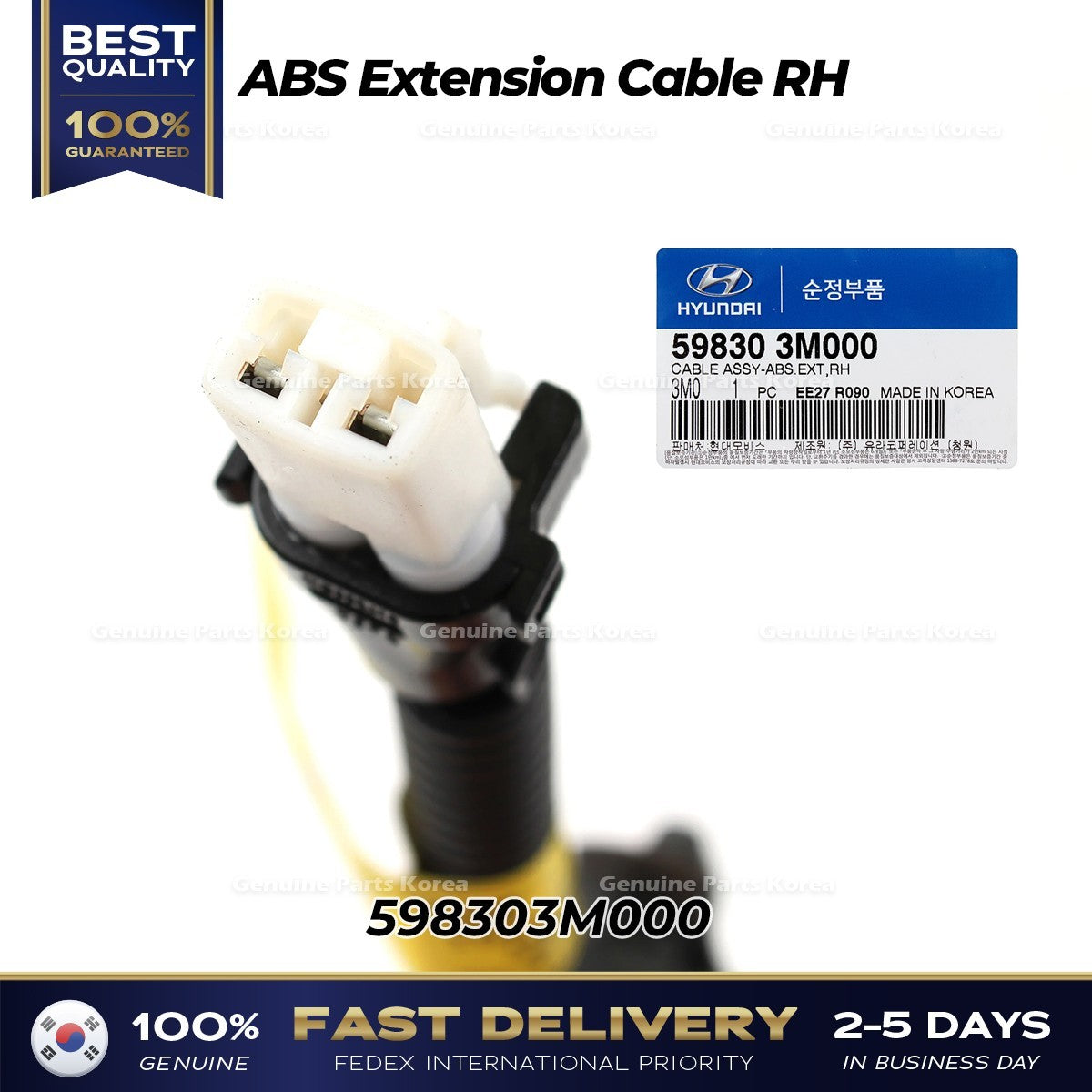 Genuine ABS Extension Cable RH 598303M000 for Hyundai Equus Kia K900